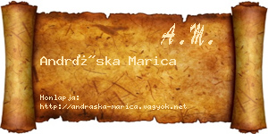 Andráska Marica névjegykártya